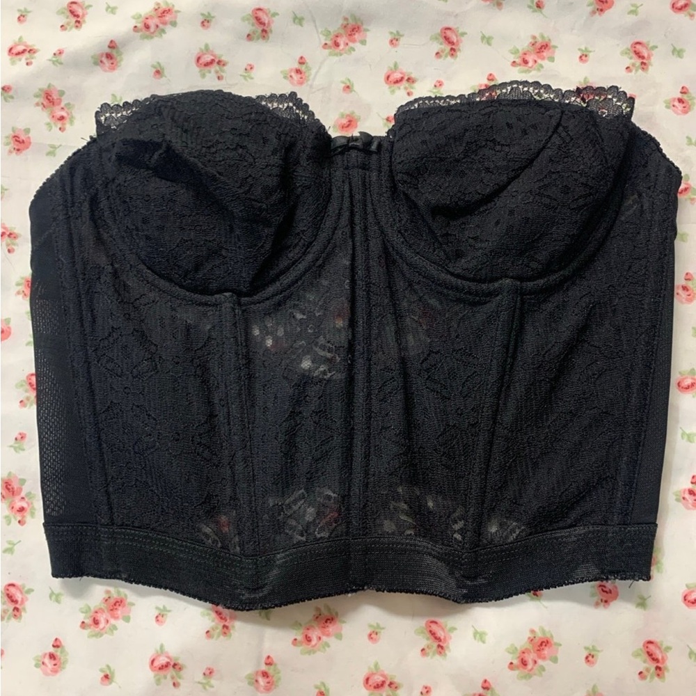 Vintage sears black lace corset